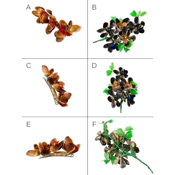 Vintage Millinery Bridal Flowers Lot Picks Bouquets Tiaras Hand Made Tiny Shells - Picture 2 of 16